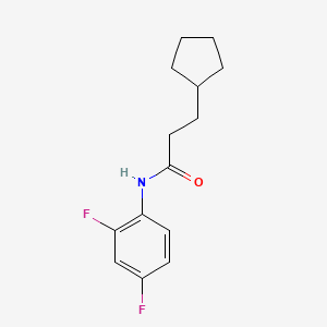 molecular formula C14H17F2NO B5733228 3-cyclopentyl-N-(2,4-difluorophenyl)propanamide 