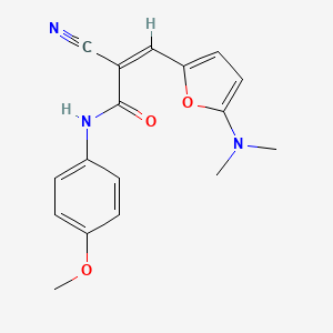 2-cyano-3-[5-(dimethylamino)-2-furyl]-N-(4-methoxyphenyl)acrylamide