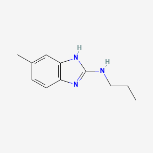 molecular formula C11H15N3 B573327 5-methyl-N-propyl-1H-benzo[d]imidazol-2-amine CAS No. 160952-27-2