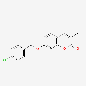molecular formula C18H15ClO3 B5733272 7-[(4-氯苄基)氧基]-3,4-二甲基-2H-色烯-2-酮 