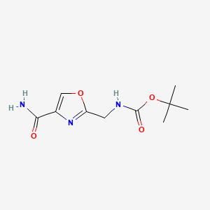molecular formula C10H15N3O4 B573328 tert-Butyl [(4-carbamoyl-1,3-oxazol-2-yl)methyl]carbamate CAS No. 182120-97-4