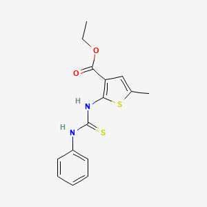 molecular formula C15H16N2O2S2 B5733329 ethyl 2-[(anilinocarbonothioyl)amino]-5-methyl-3-thiophenecarboxylate 