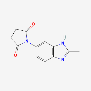 molecular formula C12H11N3O2 B5733355 1-(2-methyl-1H-benzimidazol-5-yl)-2,5-pyrrolidinedione 