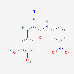 2-cyano-3-(4-hydroxy-3-methoxyphenyl)-N-(3-nitrophenyl)acrylamide