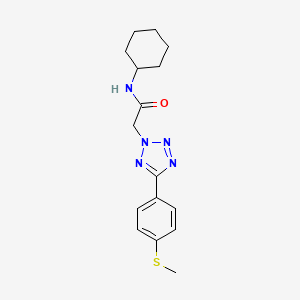molecular formula C16H21N5OS B5733375 N-cyclohexyl-2-{5-[4-(methylthio)phenyl]-2H-tetrazol-2-yl}acetamide 
