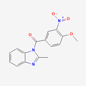 molecular formula C16H13N3O4 B5733390 1-(4-methoxy-3-nitrobenzoyl)-2-methyl-1H-benzimidazole 