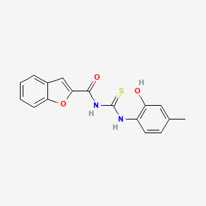 molecular formula C17H14N2O3S B5733409 N-{[(2-hydroxy-4-methylphenyl)amino]carbonothioyl}-1-benzofuran-2-carboxamide 