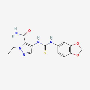 4-{[(1,3-benzodioxol-5-ylamino)carbonothioyl]amino}-1-ethyl-1H-pyrazole-5-carboxamide
