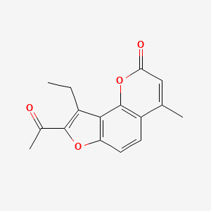molecular formula C16H14O4 B5733423 8-acetyl-9-ethyl-4-methyl-2H-furo[2,3-h]chromen-2-one 
