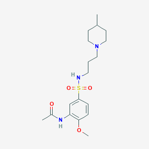 molecular formula C18H29N3O4S B5733445 N-[2-methoxy-5-({[3-(4-methyl-1-piperidinyl)propyl]amino}sulfonyl)phenyl]acetamide 