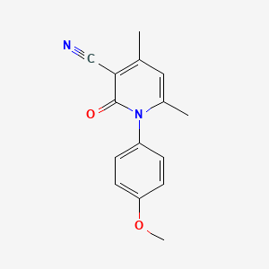 molecular formula C15H14N2O2 B5733530 1-(4-methoxyphenyl)-4,6-dimethyl-2-oxo-1,2-dihydro-3-pyridinecarbonitrile 