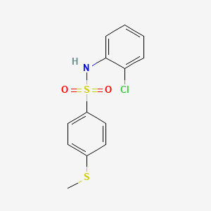 molecular formula C13H12ClNO2S2 B5733569 N-(2-chlorophenyl)-4-(methylthio)benzenesulfonamide 
