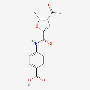 molecular formula C15H13NO5 B5733571 4-[(4-acetyl-5-methyl-2-furoyl)amino]benzoic acid 