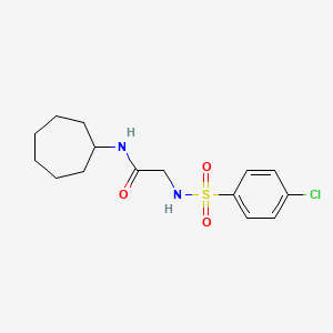 molecular formula C15H21ClN2O3S B5733573 N~2~-[(4-chlorophenyl)sulfonyl]-N~1~-cycloheptylglycinamide 