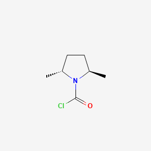 molecular formula C7H12ClNO B573358 (2R,5R)-2,5-Dimethylpyrrolidine-1-carbonyl chloride CAS No. 168253-01-8