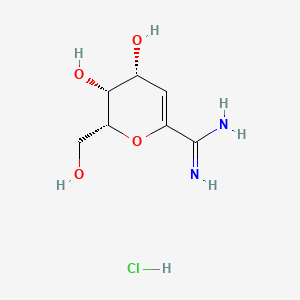 molecular formula C7H13ClN2O4 B573359 2,6-Anhydro-3-deoxy-D-lyxo-hept-2-enonamidine hydrochloride CAS No. 180336-29-2