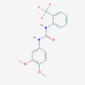 molecular formula C16H15F3N2O3 B5733597 N-(3,4-dimethoxyphenyl)-N'-[2-(trifluoromethyl)phenyl]urea 