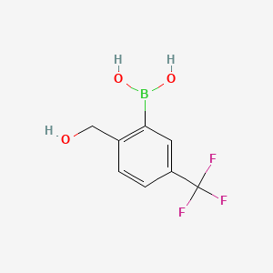 molecular formula C8H8BF3O3 B573363 2-Hydroxymethyl-5-(trifluoromethyl)phenylboronic acid CAS No. 174671-50-2