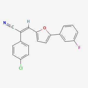 molecular formula C19H11ClFNO B5733646 2-(4-chlorophenyl)-3-[5-(3-fluorophenyl)-2-furyl]acrylonitrile 