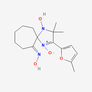 molecular formula C16H23N3O4 B5733666 4-hydroxy-3,3-dimethyl-2-(5-methyl-2-furyl)-1,4-diazaspiro[4.6]undec-1-en-6-one oxime 1-oxide 