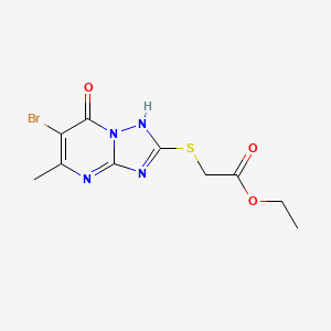ethyl [(6-bromo-7-hydroxy-5-methyl[1,2,4]triazolo[1,5-a]pyrimidin-2-yl)thio]acetate
