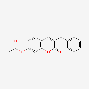 molecular formula C20H18O4 B5733690 3-benzyl-4,8-dimethyl-2-oxo-2H-chromen-7-yl acetate 