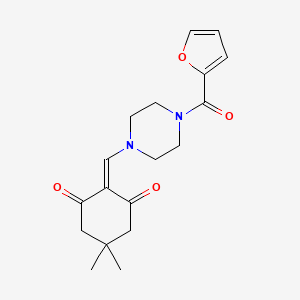 molecular formula C18H22N2O4 B5733767 2-{[4-(2-furoyl)-1-piperazinyl]methylene}-5,5-dimethyl-1,3-cyclohexanedione 