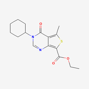 molecular formula C16H20N2O3S B5733781 ethyl 3-cyclohexyl-5-methyl-4-oxo-3,4-dihydrothieno[3,4-d]pyrimidine-7-carboxylate 