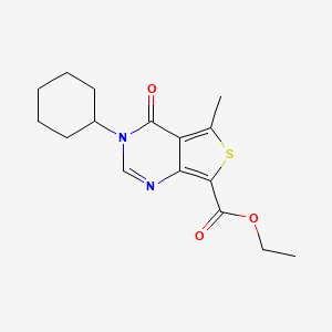 ethyl 3-cyclohexyl-5-methyl-4-oxo-3,4-dihydrothieno[3,4-d]pyrimidine-7-carboxylate