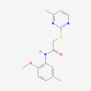 molecular formula C15H17N3O2S B5733802 N-(2-methoxy-5-methylphenyl)-2-[(4-methyl-2-pyrimidinyl)thio]acetamide 