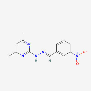 molecular formula C13H13N5O2 B5733817 3-nitrobenzaldehyde (4,6-dimethyl-2-pyrimidinyl)hydrazone 