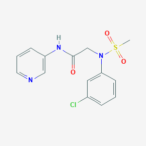 molecular formula C14H14ClN3O3S B5733825 N~2~-(3-chlorophenyl)-N~2~-(methylsulfonyl)-N~1~-3-pyridinylglycinamide 
