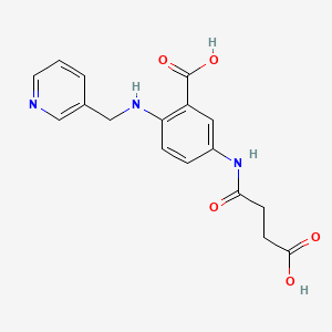 5-[(3-carboxypropanoyl)amino]-2-[(3-pyridinylmethyl)amino]benzoic acid