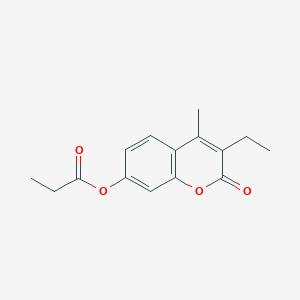 molecular formula C15H16O4 B5733858 3-ethyl-4-methyl-2-oxo-2H-chromen-7-yl propionate 