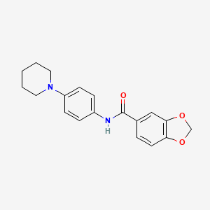 molecular formula C19H20N2O3 B5733859 N-[4-(1-piperidinyl)phenyl]-1,3-benzodioxole-5-carboxamide 