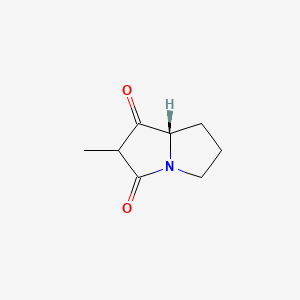 molecular formula C8H11NO2 B573386 (7AS)-2-methyltetrahydro-1H-pyrrolizine-1,3(2H)-dione CAS No. 161691-26-5