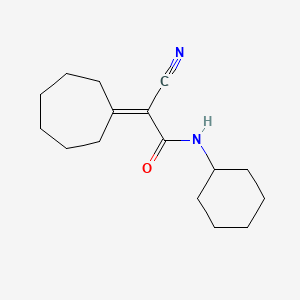 molecular formula C16H24N2O B5733866 2-cyano-2-cycloheptylidene-N-cyclohexylacetamide 