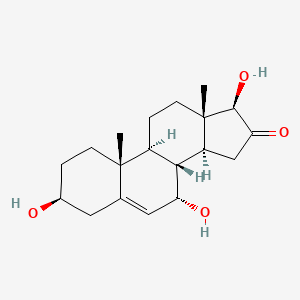 molecular formula C19H28O4 B573390 (3S,7S,8R,9S,10R,13S,14S,17R)-3,7,17-trihydroxy-10,13-dimethyl-1,2,3,4,7,8,9,11,12,14,15,17-dodecahydrocyclopenta[a]phenanthren-16-one CAS No. 165181-92-0