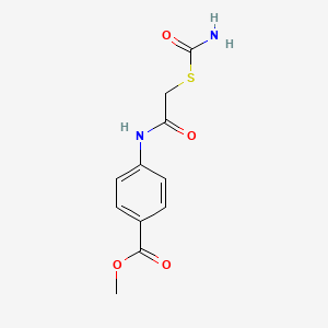 molecular formula C11H12N2O4S B5733906 methyl 4-({[(aminocarbonyl)thio]acetyl}amino)benzoate 