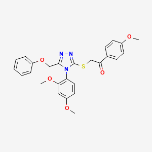 molecular formula C26H25N3O5S B5733945 2-{[4-(2,4-dimethoxyphenyl)-5-(phenoxymethyl)-4H-1,2,4-triazol-3-yl]thio}-1-(4-methoxyphenyl)ethanone 