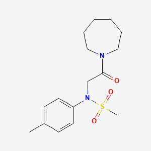 molecular formula C16H24N2O3S B5733991 N-[2-(1-azepanyl)-2-oxoethyl]-N-(4-methylphenyl)methanesulfonamide 