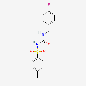 molecular formula C15H15FN2O3S B5734017 N-{[(4-fluorobenzyl)amino]carbonyl}-4-methylbenzenesulfonamide 