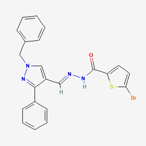 molecular formula C22H17BrN4OS B5734024 N'-[(1-benzyl-3-phenyl-1H-pyrazol-4-yl)methylene]-5-bromo-2-thiophenecarbohydrazide 