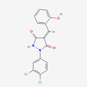 molecular formula C16H10Cl2N2O3 B5734026 1-(3,4-dichlorophenyl)-4-(2-hydroxybenzylidene)-3,5-pyrazolidinedione 