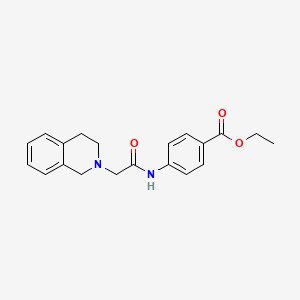 molecular formula C20H22N2O3 B5734037 ethyl 4-[(3,4-dihydro-2(1H)-isoquinolinylacetyl)amino]benzoate 
