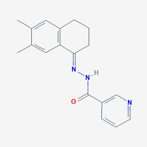 N'-[(1E)-6,7-Dimethyl-1,2,3,4-tetrahydronaphthalen-1-ylidene]pyridine-3-carbohydrazide