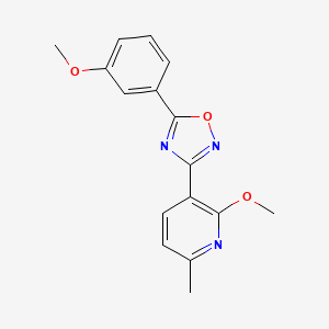 molecular formula C16H15N3O3 B5734103 2-methoxy-3-[5-(3-methoxyphenyl)-1,2,4-oxadiazol-3-yl]-6-methylpyridine 