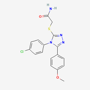 2-{[4-(4-chlorophenyl)-5-(4-methoxyphenyl)-4H-1,2,4-triazol-3-yl]thio}acetamide