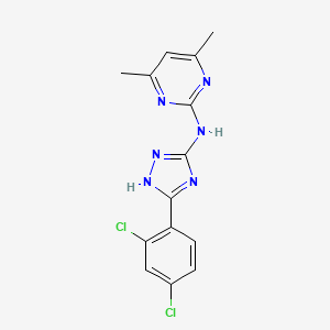 N-[5-(2,4-dichlorophenyl)-1H-1,2,4-triazol-3-yl]-4,6-dimethyl-2-pyrimidinamine