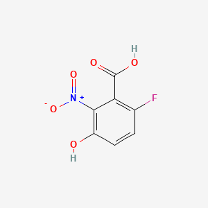 molecular formula C7H4FNO5 B573415 6-Fluoro-3-hydroxy-2-nitrobenzoic acid CAS No. 160911-02-4